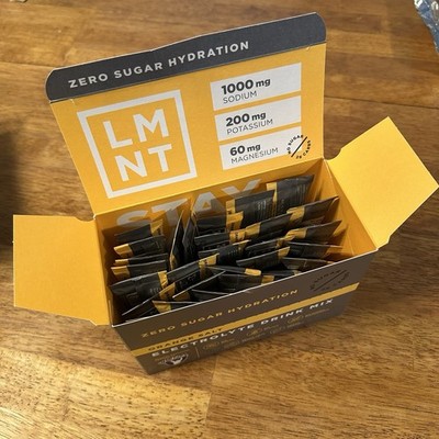 LMNT Zero Sugar Electrolytes ORANGE Salt Drink Mix 30 Sticks NEW Open Box