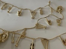 Musical Instrument Garland gold plastic Christmas 9 feet