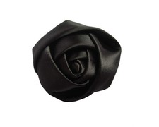 20 PCS Black Satin 4D Rose 2 Inch Artificial Flower Craft Wedding Bride Decor