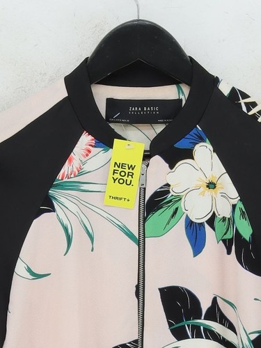 Zara Bomberjacke Damen S rosa geblümt 100% Polyester - Bild 3 von 7