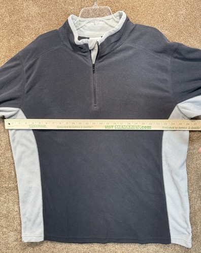 Suéter Columbia Para Hombre Talla XXL Negro Gris Vellón 1/4 Cremallera Logo Exterior - Imagen 7 de 9