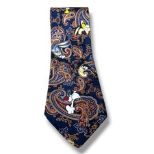 Vintage Subtle Looney Tunes Mania Neck Tie 1994 Paisley Bugs Taz Sylvester
