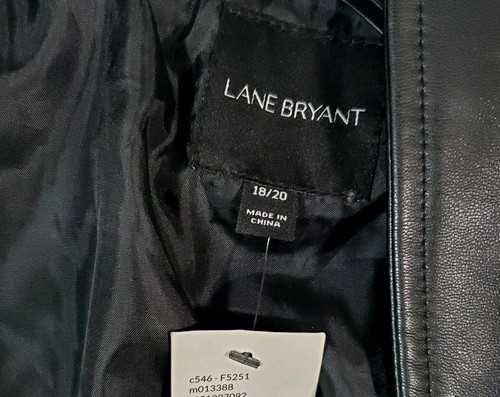 Lane Bryant Neu mit Etikett veganes Leder Metallic Pailletten Gürtel Jacke Größe 18/20 atemberaubend! - Bild 10 von 14