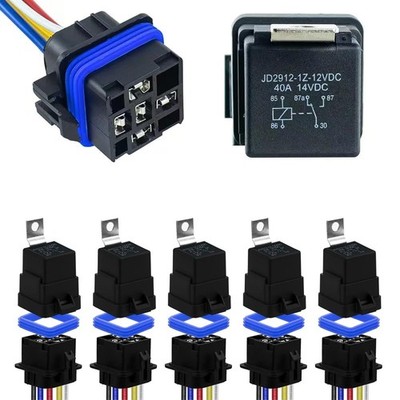 5-PIN Relay 40/30AMP Waterproof Automotive Relay Kit, 12V Relay Switch with H...