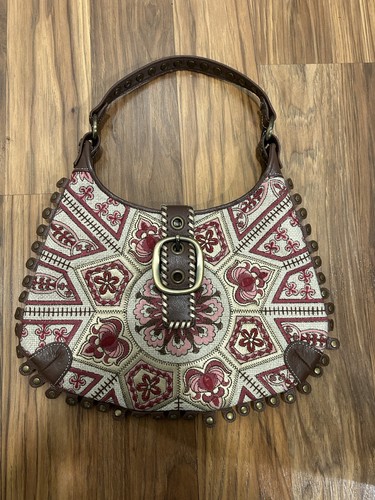 Isabella Fiore Handbag Flap Shoulder Boho Floral Beaded Embroidered Y2K Purse - Picture 2 of 10