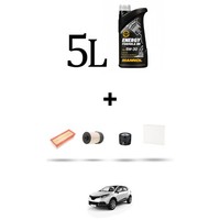 Hoffcar Servicekit 4 Filter Und 5L ÖL FüR Renault Captur (J5, H5) 1.5 DCI 110
