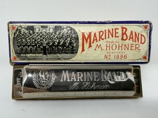 Hohner Marine Band Harmonica 1896 Key of F Germany w/ Original Case A440