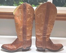 Tres Outlaws Cow Girl Boots 2 Tone Tan 8.5C Authenticated
