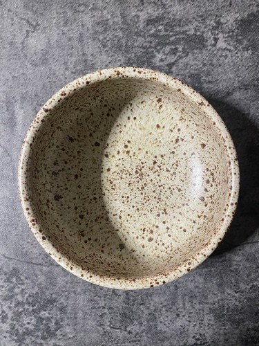 Kat & Roger K&R Stoneware Stripe Side Serving Bowl φ 7.9" Brown tone Made in L.A - Picture 2 of 3