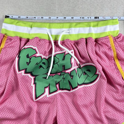 Fresh Prince RIP UNCLE PHIL Bel Air Basketball Shorts Mesh Large Pink Green - Picture 11 of 21