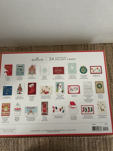 Hallmark Box Set di 24 cartoline di Natale fatte a mano con buste. Scatola sigillata. Nuovo - Foto 2 di 10