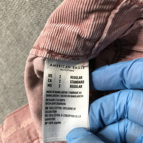 Pantalones American Eagle para mujer 2 rosas holgados jogger cargo pana puños elásticos - Imagen 11 de 14