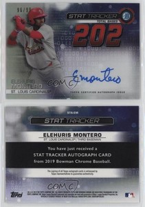 2019 Bowman Chrome Stat Tracker Auto /99 Elehuris Montero #STA-EM Auto