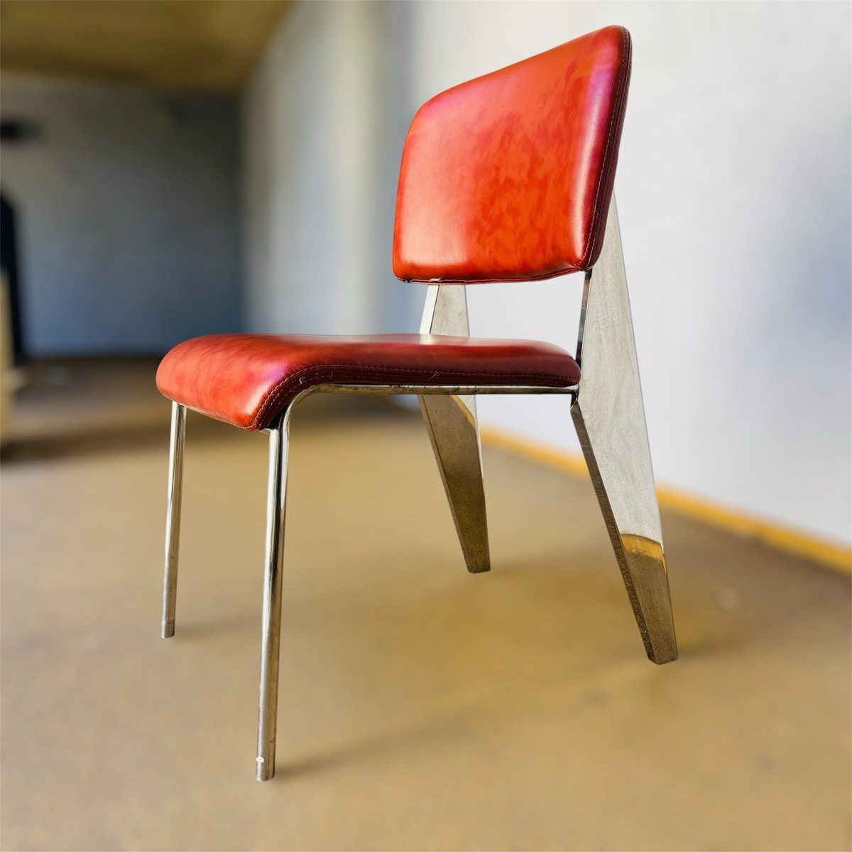 Vintage Standard Chair Jean Prouve Style Chair Angular MCM