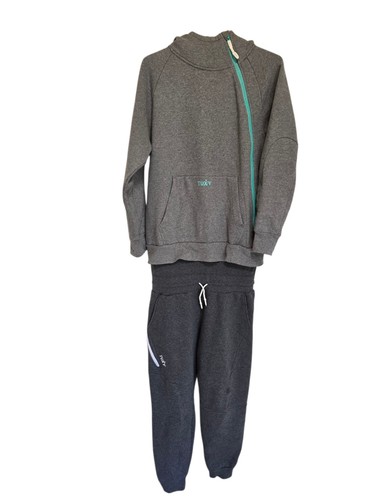 Tuxy Medium One Piece Jumpsuit Hoodie Sweats Joggers Gray Size Large - Picture 1 of 6