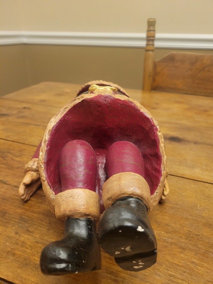 Vintage Santa Claus String Jointed Molded Plaster Christmas Decor | eBay