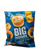 Hula Hoops Big Hoops Salt & Vinegar – Full Case of 20 Share Bags – Crunchy Crisp