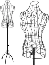Female Wire Dress Form Adjustable Height Metal Wire Body with Adjustable Height