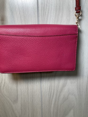 COACH nuova con etichette pochette pieghevole pelle di ciottoli viola: borsa a tracolla a scatto C5887 - Foto 3 di 13