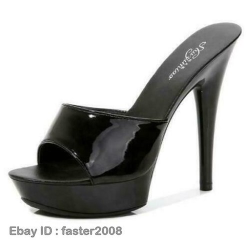 Damen Stiletto High Heels Sandalen Open Toe Schuhe Pantoletten Plateau Slipper Freizeit - Bild 12 von 19