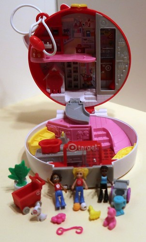 2023 POLLY POCKET MICRO TARGET BULLSEYE STORE SHOPPING KOMPAKTFIGUR PUPPE KONVOLUT - Bild 2 von 8