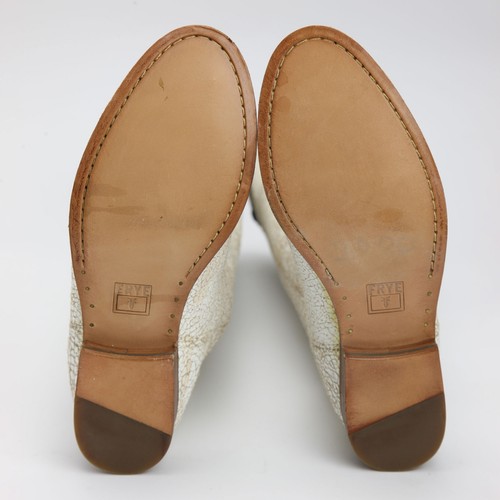 Bota de Montar Frye Melissa Botón Pull-On Cuero Blanco Craquelado Talla 6B - Imagen 2 de 8