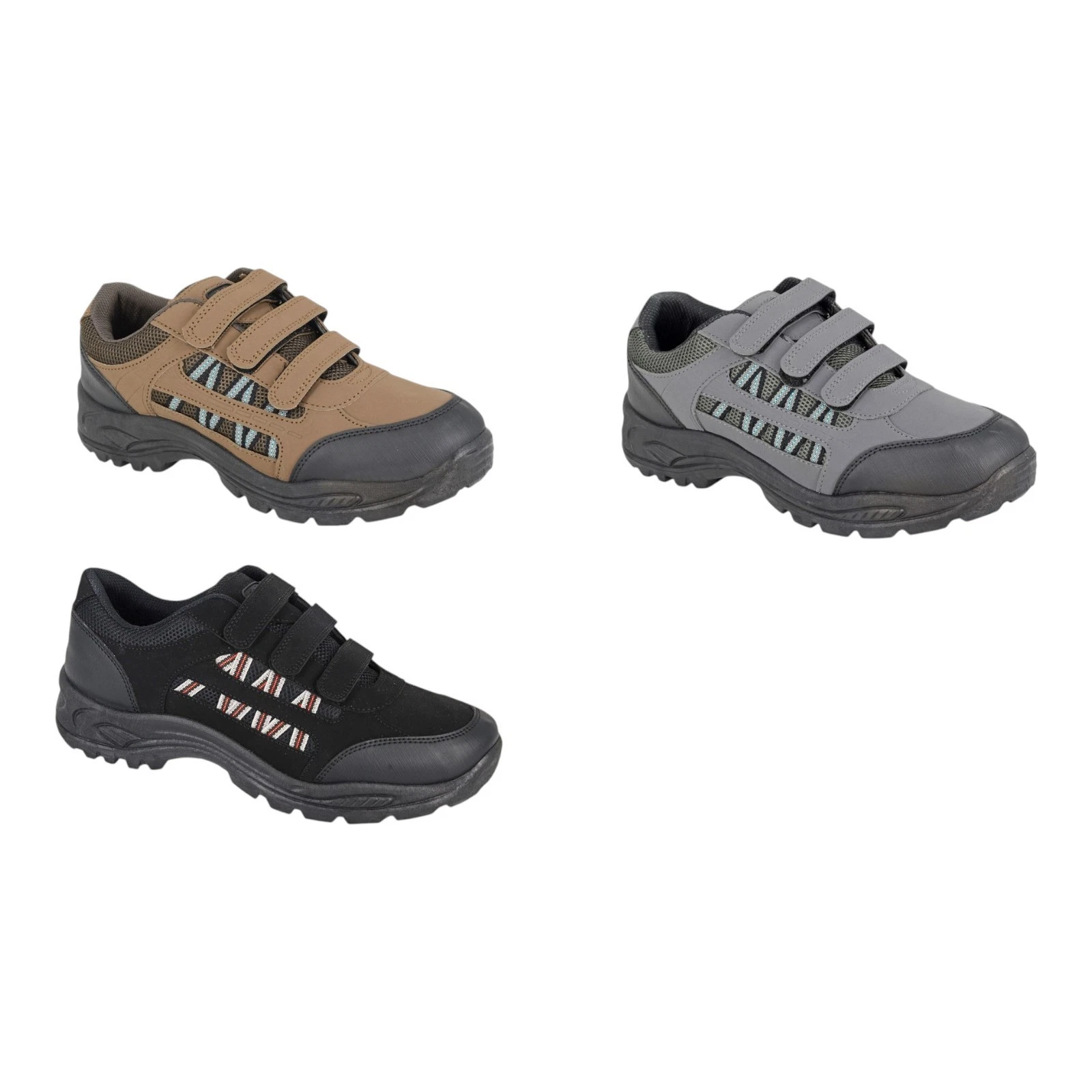 DEK Mens Black Shoes Hiking Walking Trainers Leather Look Strap Up Size 5-13
Opens in a new window o
