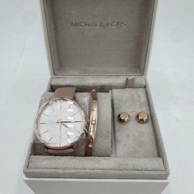 Michael Kors Pyper Rose Gold-Tone Watch & Jewelry Gift Set Earrings Bracelet