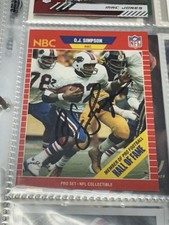 oj simpson Hall Of Fame Signed card Autographed No COA