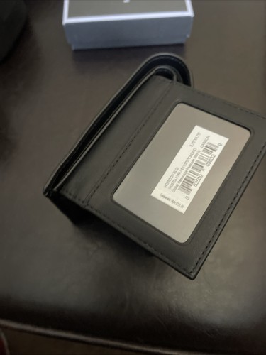 NEU Tumi Global Doppel Brieftasche Geldbörse mit Passcase SCHWARZES LEDER & KOHLEFASER - Bild 2 von 6