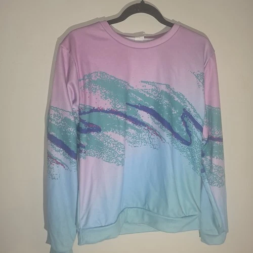 Beloved 90's Swoosh Vaporwave Sweatshirt Size L - product listing photo