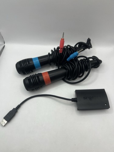 SingStar SCEH-0001 Black USB Converter Adapter with 2x Microphones for PS2 & PS3 - Picture 1 of 9