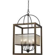 CAL Lighting & Accessories FX-3536/6L Rectangular Chandelier Dark Bronze
