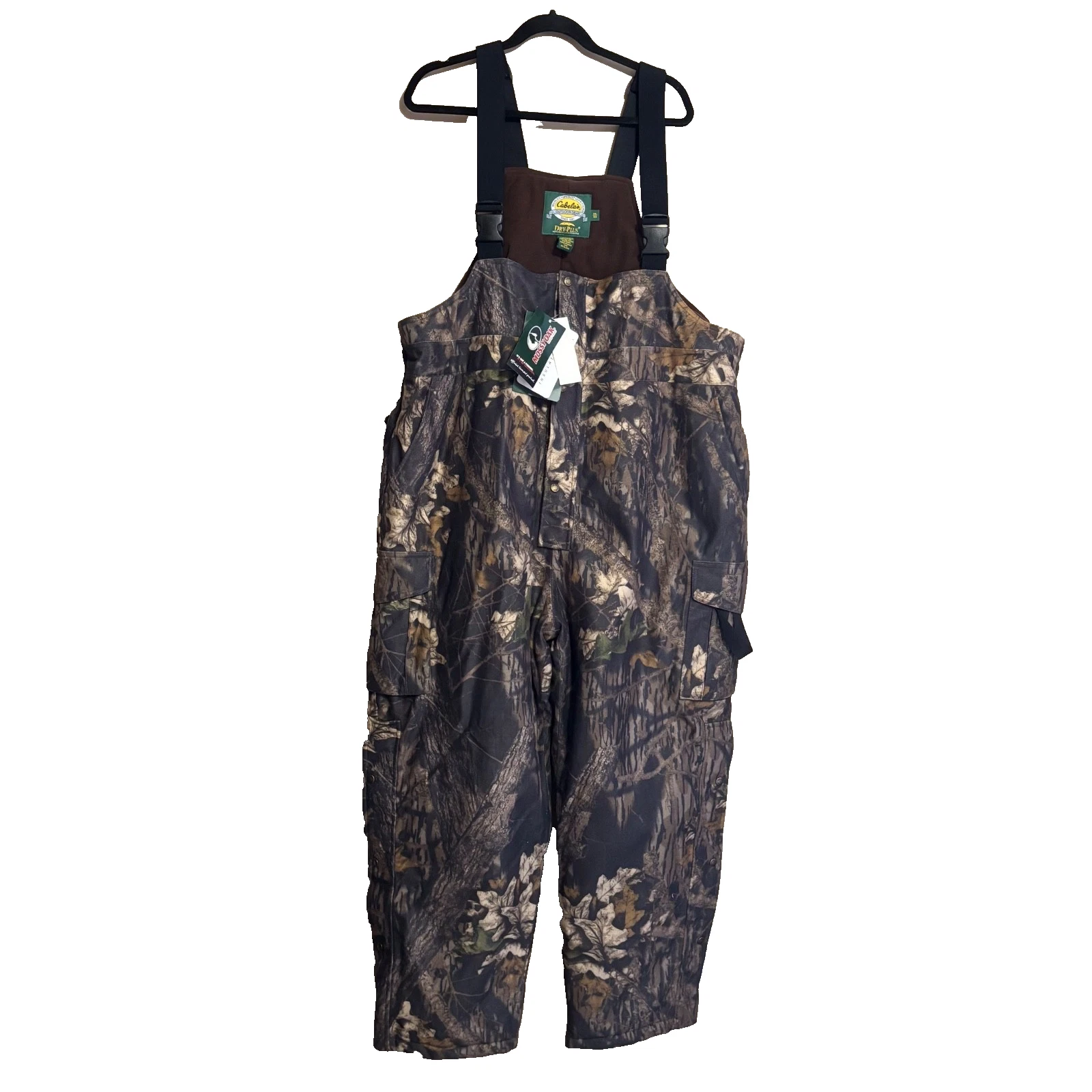 Cabelas Dry Plus Insulated Breathable Camo Mossy Oak Bib Pants Sz 3XL NWT