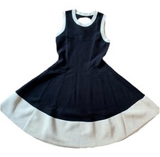 Kate Spade Black and Cream Dress XL Cashmere Silk Fit And Flare Luxurious Twirl