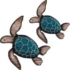 2 Sizes Wooden Sea Turtle Wall Decor Farmhouse Ocean Turtle Wall Art Beach Theme