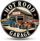 Hot Rod Garage Vintage Car Tin Metal Signs Home Décor 8x8