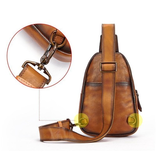 Echtleder Herren Body Bag Schultertasche klein Crossbody schwarz neu - Bild 3 von 8