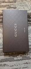 Gucci Brown Gift Box With Brown Gold Gucci logo Ribbon