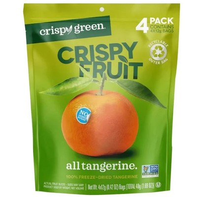 All Tangerine Freeze Dried Fruit 4 Count By Crispy Green