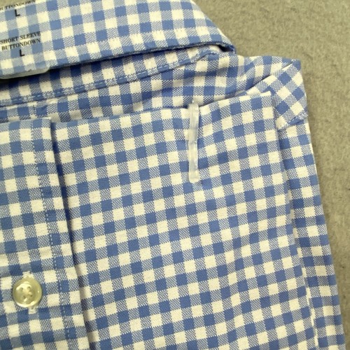 Polo Ralph Lauren Shirt Mens Large Blue White Button Down Gingham Oxford Pony - Picture 9 of 10