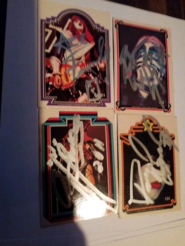 KISS Original Members Authentic Signed Autogrammkarten - Gene Paul Peter Ace