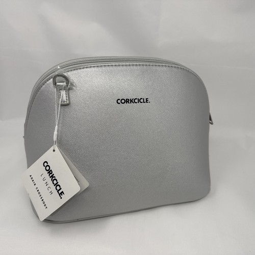 Corkcicle Adair Crossbody Silver Lunch Tote lunch bag New - Picture 2 of 7
