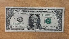 2021 GEORGE WASHINGTON ONE DOLLAR BILL $1 STAR NOTE 03389177*