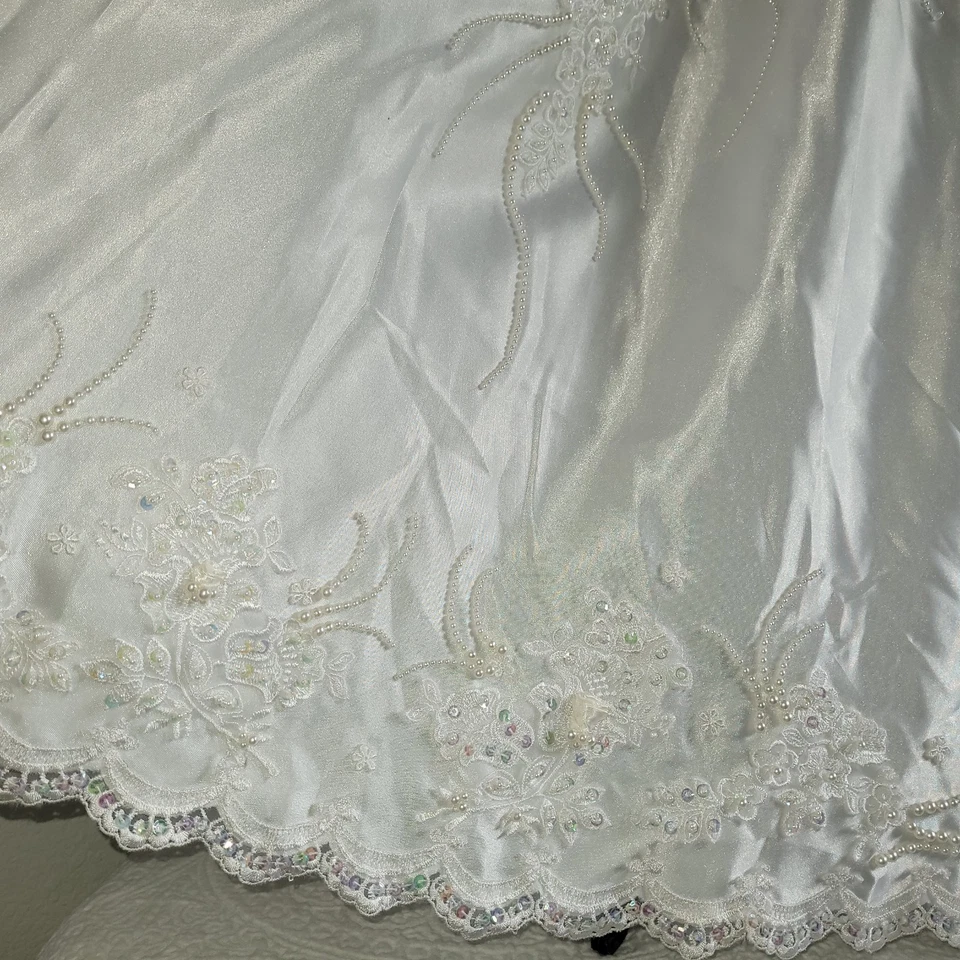 Vestido de novia blanco vintage de cuentos de hadas para mujer con cuentas de rosa perla SIN ETIQUETAS Foto 4 de 4
