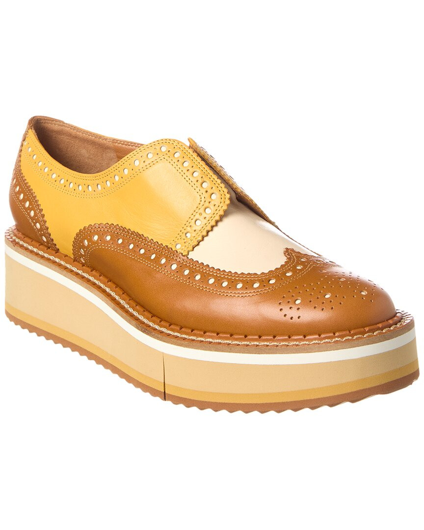 Женская Оксфордская кожаная платформа Clergerie Becka коричневая 39,5