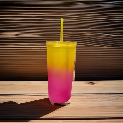 Colorful Tumbler with Straw Reusable Cup Iced Coffee Travel Mug