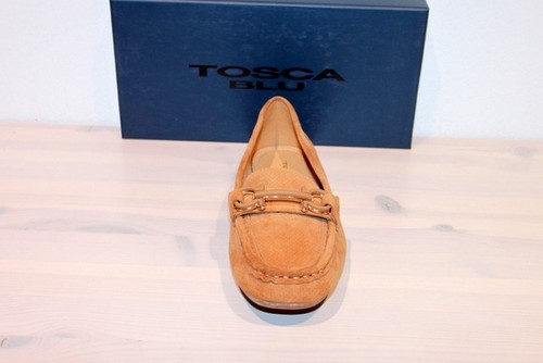 TOSCA BLU Wildleder Slipper Loafer Mokassin Halbschuh Trense Cognac Neu ! Gr. 37 - Bild 7 von 10