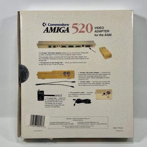 Commodore Amiga 520 Video Adapter RF Modulator 1987 New Sealed Box NOS NIB RARE - Photo 2/8