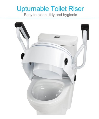 Raised Toilet Seat with Removable Handles, 5.9" Elevated Toilet Seat Riser... - Picture 6 of 23